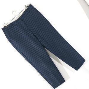 J. CREW! ADORABLE NAVY BLUE ON NAVY POLKA DOT HIGH WAIST SKIMMER PANTS,! SZ 4